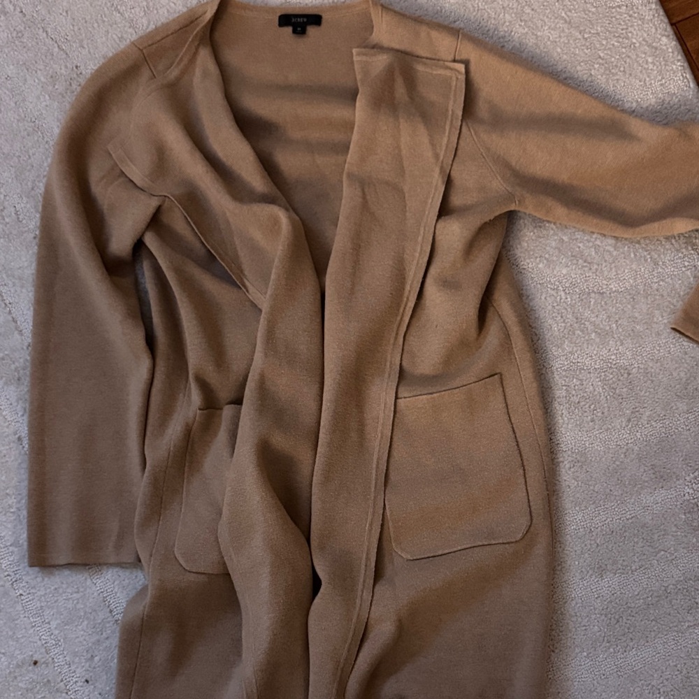 J. Crew Camel Open Front Cardigan